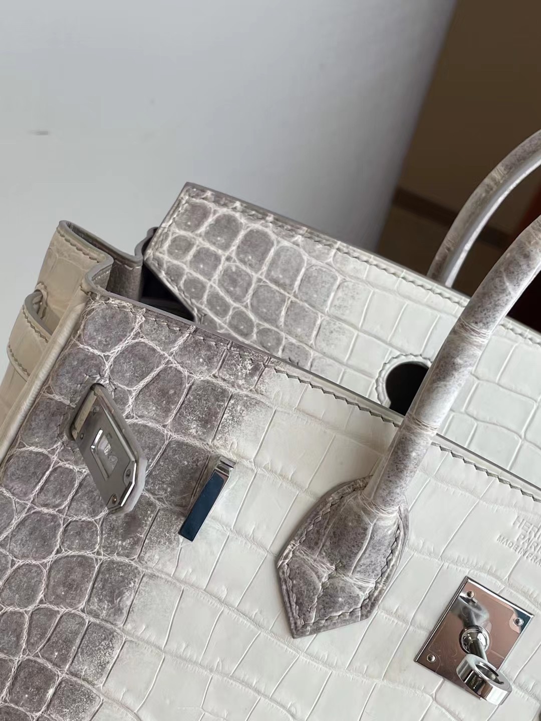 Saudi Arabia Hermes Birkin 25 喜馬拉雅 CK01 BLANC Niloticus Crocodile Himalayan