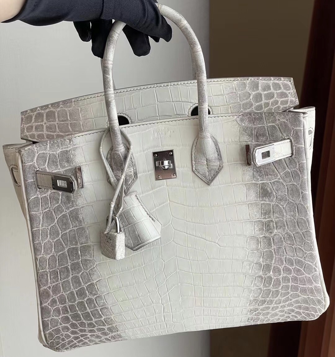 Saudi Arabia Hermes Birkin 25 喜馬拉雅 CK01 BLANC Niloticus Crocodile Himalayan