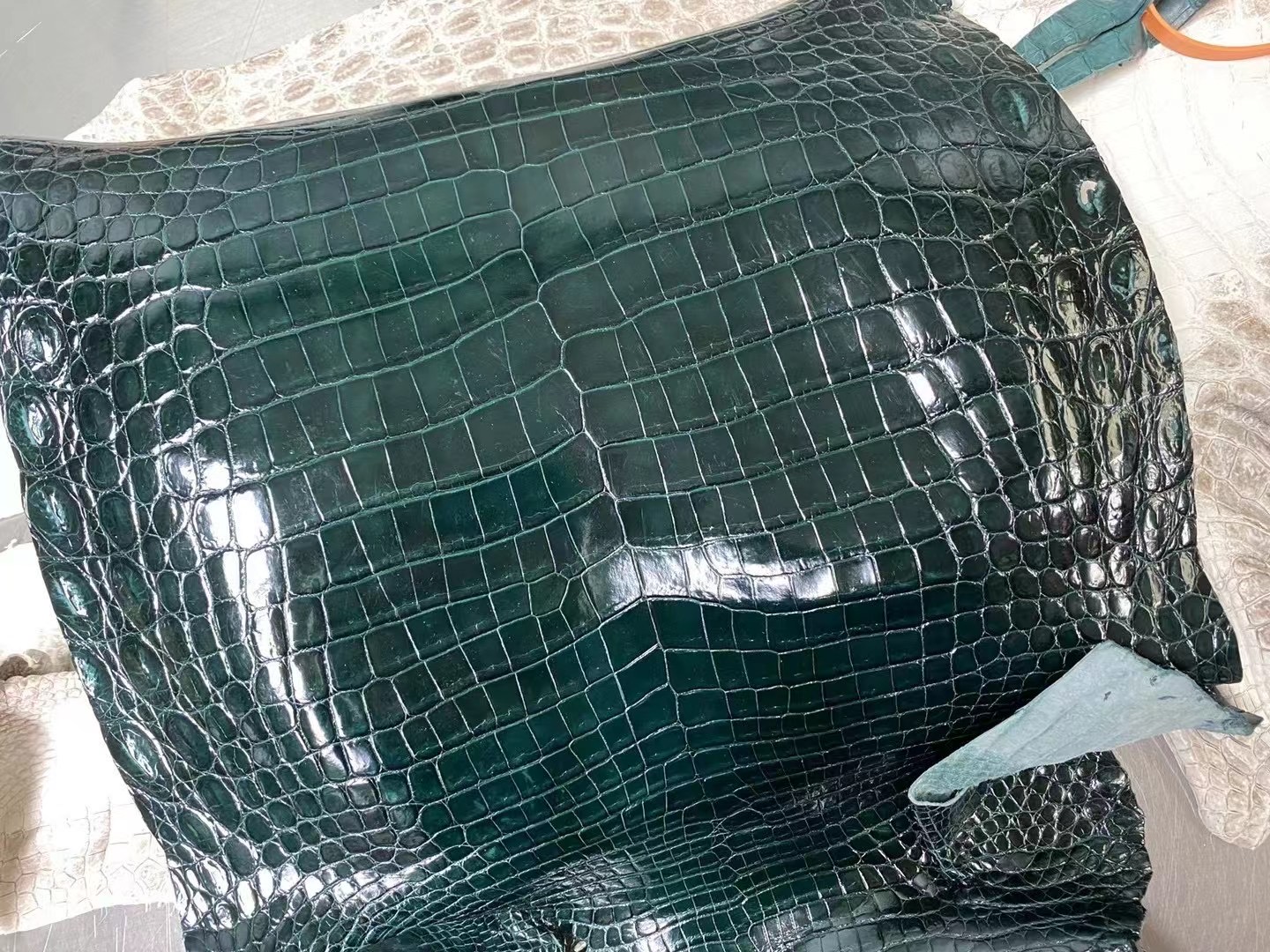 愛馬仕皮料大全 亮面尼羅鱷魚 Hermes Shiny Nilo Crocodile 6O Vert Cypres 松柏綠