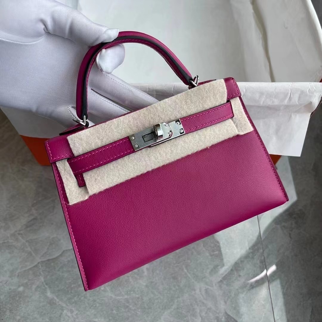 Hermes Kelly Mini Ⅱ 19cm Swift L3 Rose Poupre 玫瑰紫 銀扣