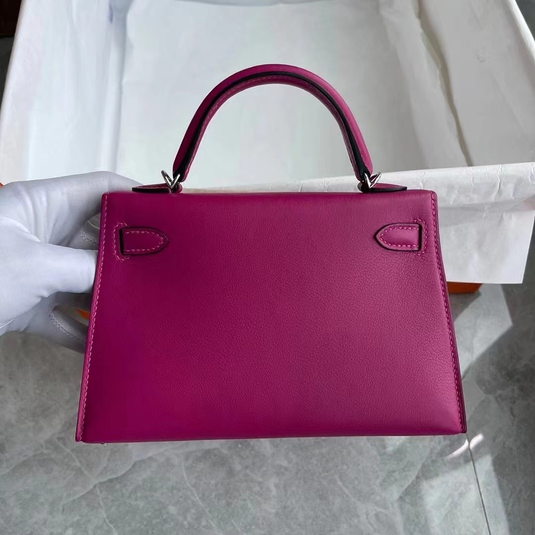 Hermes Kelly Mini Ⅱ 19cm Swift L3 Rose Poupre 玫瑰紫 銀扣