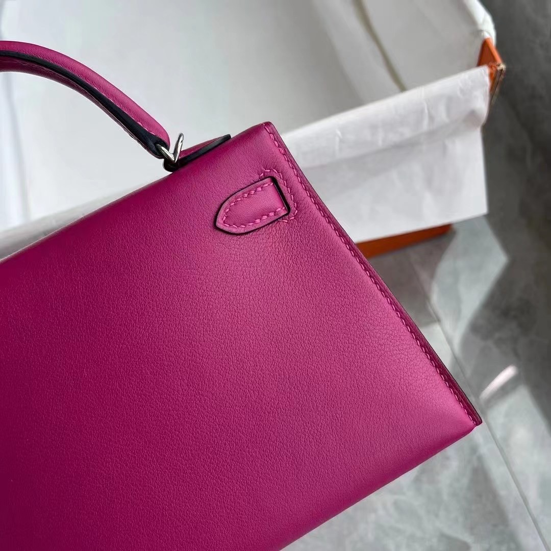 Hermes Kelly Mini Ⅱ 19cm Swift L3 Rose Poupre 玫瑰紫 銀扣