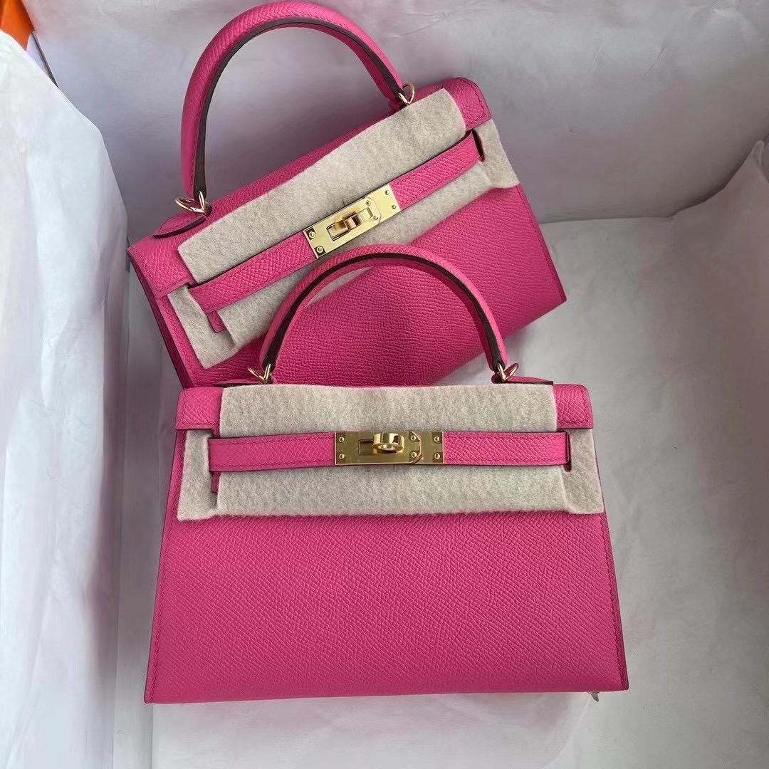 Hermes Kelly Mini Ⅱ Epsom 5R Rose Shocking 熒光粉色 艷玫瑰色 金扣