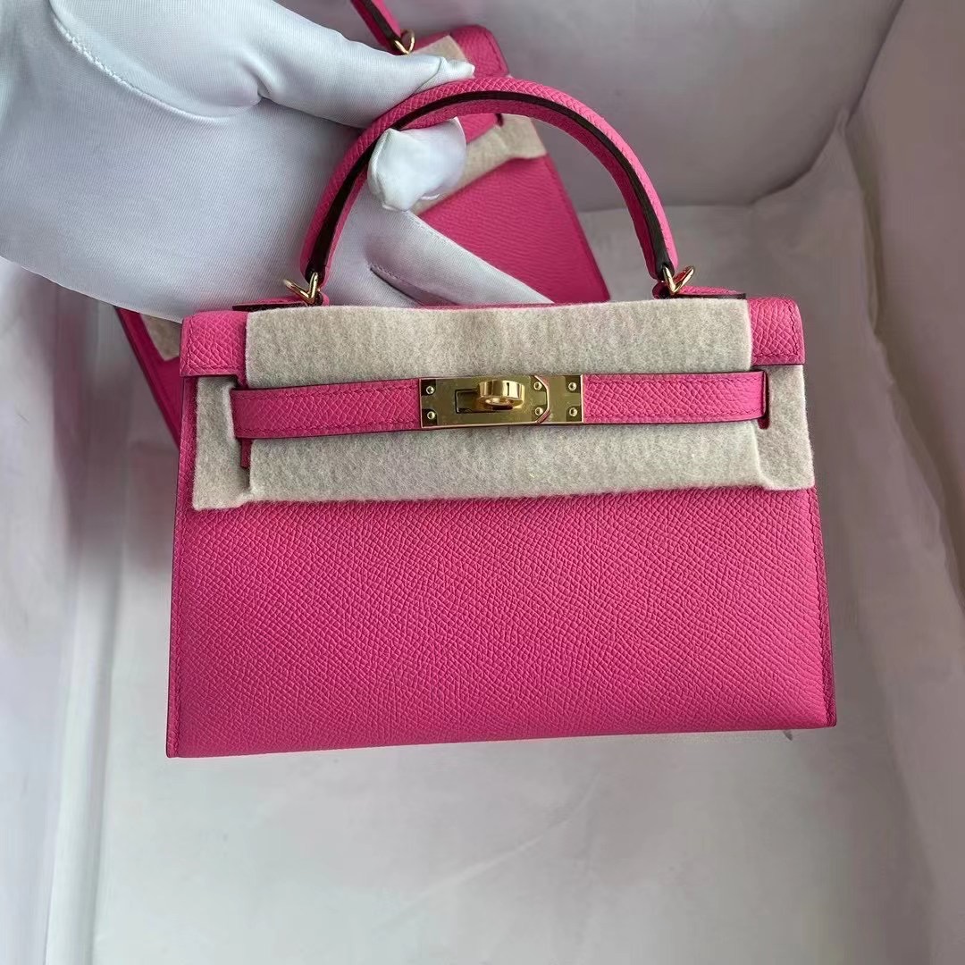 Hermes Kelly Mini Ⅱ Epsom 5R Rose Shocking 熒光粉色 艷玫瑰色 金扣