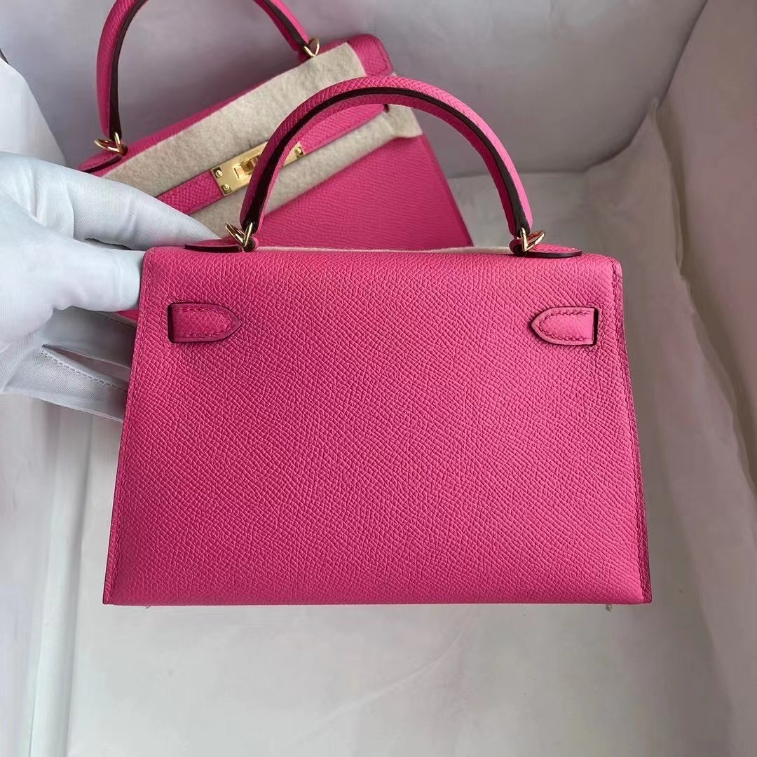 Hermes Kelly Mini Ⅱ Epsom 5R Rose Shocking 熒光粉色 艷玫瑰色 金扣