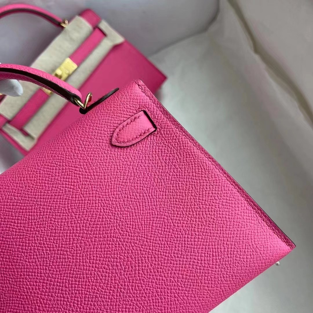 Hermes Kelly Mini Ⅱ Epsom 5R Rose Shocking 熒光粉色 艷玫瑰色 金扣