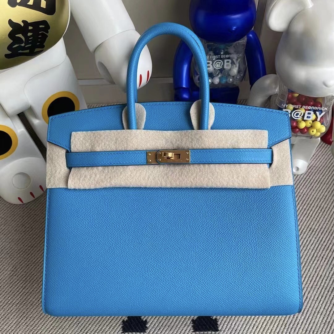 Abu Dhabi UAE Hermes Birkin 25 Epsom 0F Bleu frida 弗裏達藍 外縫