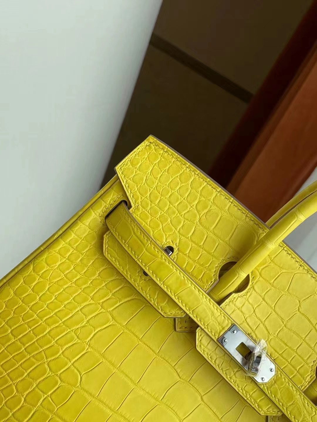 Hermes Birkin 25cm 9R Lime 檸檬黃 霧面方塊 美洲鱷魚 銀扣