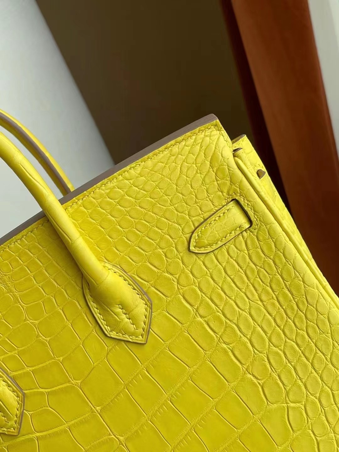 Hermes Birkin 25cm 9R Lime 檸檬黃 霧面方塊 美洲鱷魚 銀扣