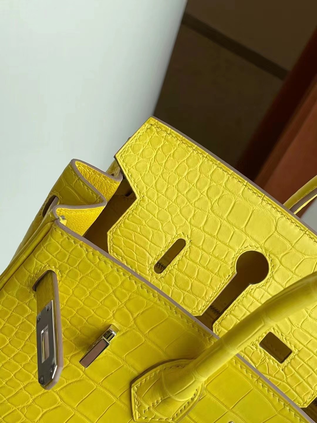 Hermes Birkin 25cm 9R Lime 檸檬黃 霧面方塊 美洲鱷魚 銀扣