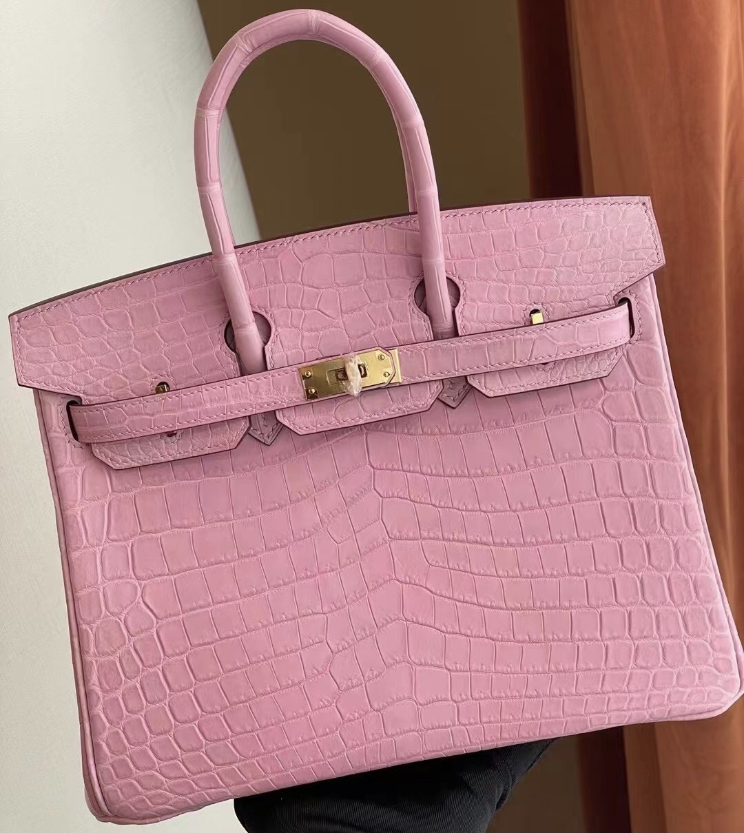 Qatar Doha Hermes Birkin 25cm 5P Pink 櫻花粉 尼羅鱷 金扣