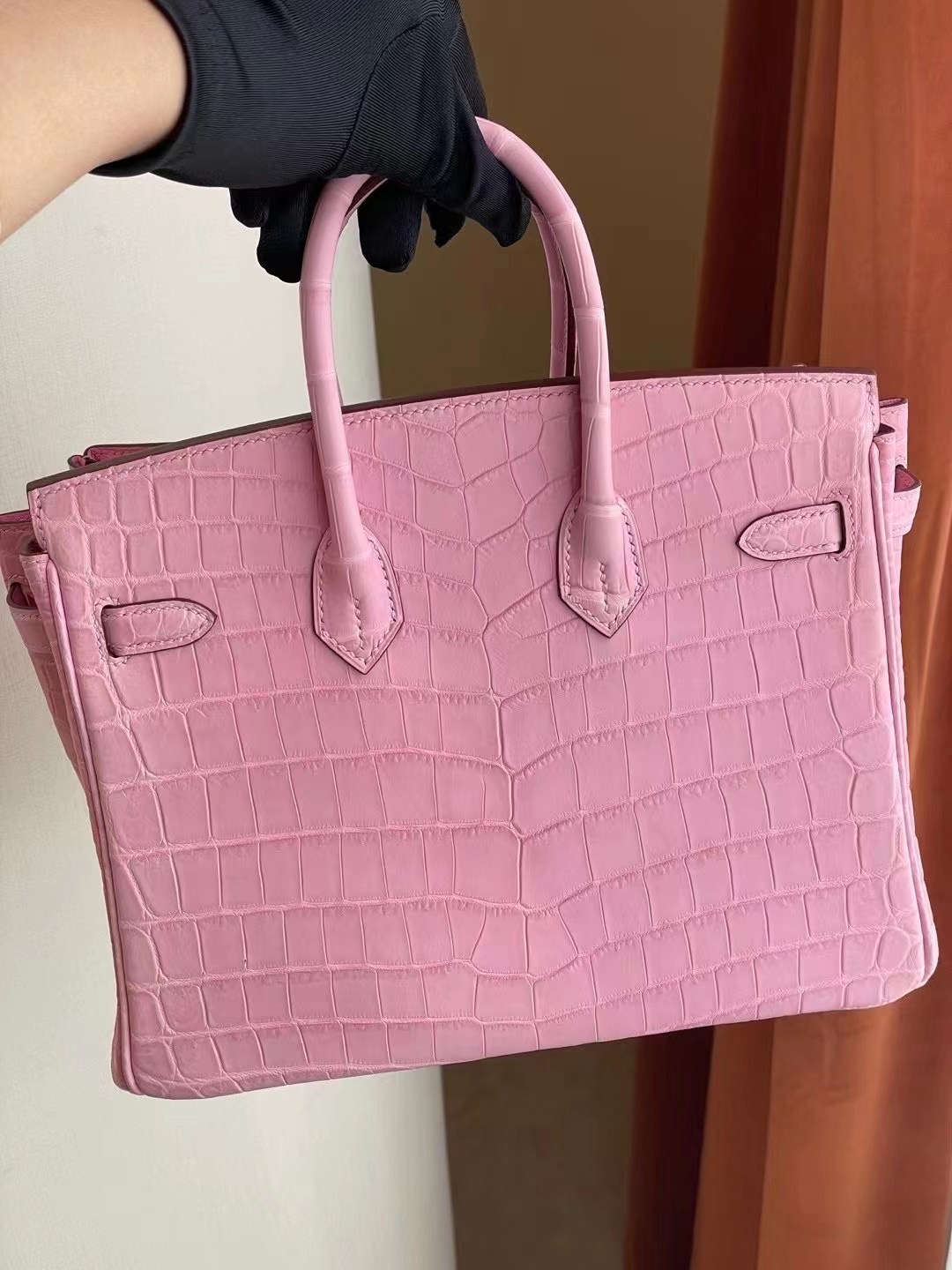 Qatar Doha Hermes Birkin 25cm 5P Pink 櫻花粉 尼羅鱷 金扣