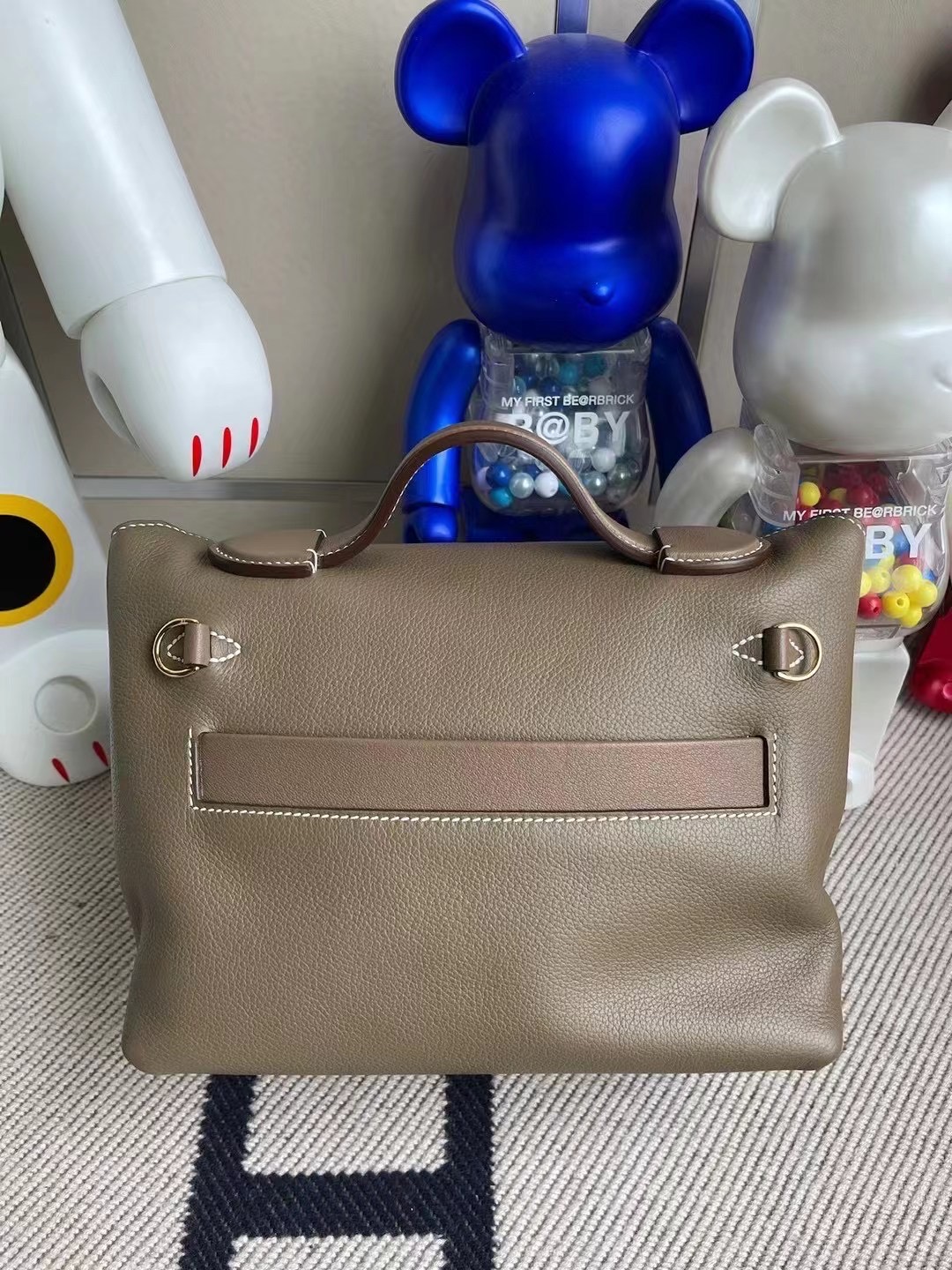 Hermes Kelly Mini 24/24 21cm Evercolor D0威馬犬米色/CK18大象灰