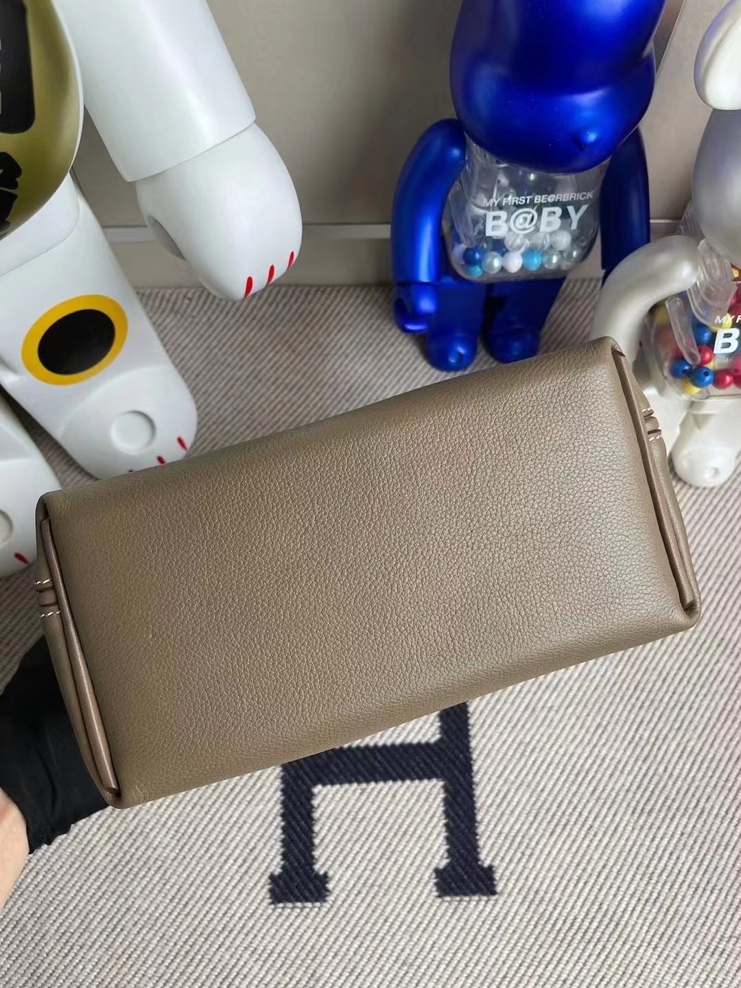 Hermes Kelly Mini 24/24 21cm Evercolor D0威馬犬米色/CK18大象灰