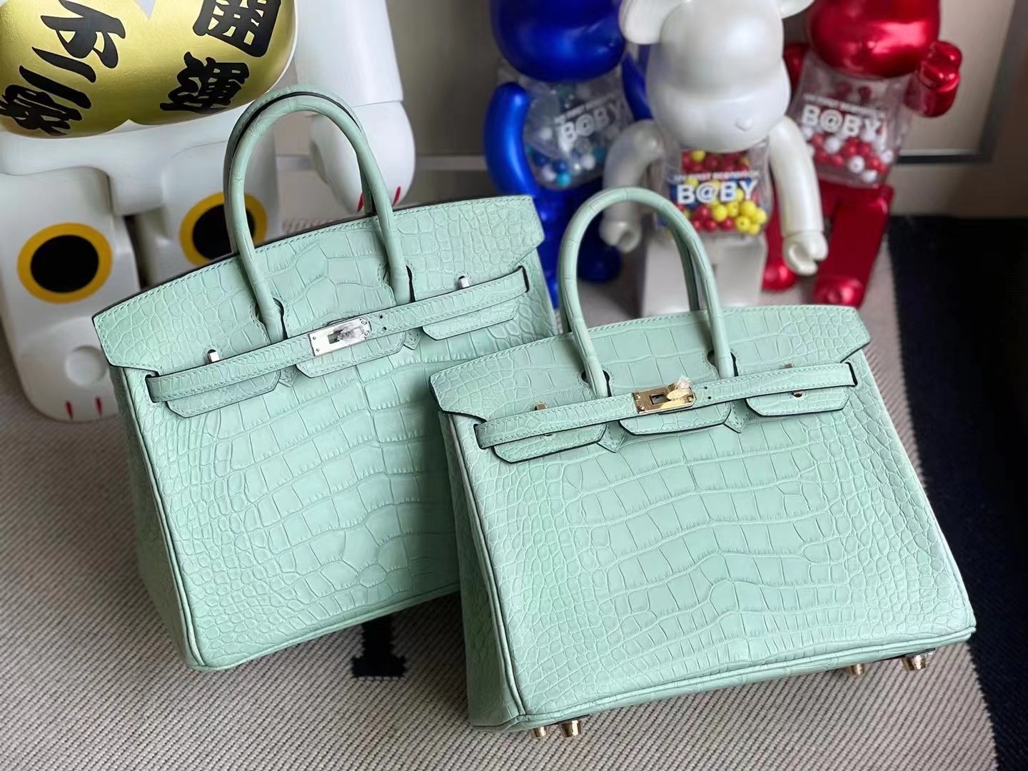 Hermes Birkin 25cm 霧面美洲鱷魚 6U Peppermint Green 水綠色 薄荷綠 金扣