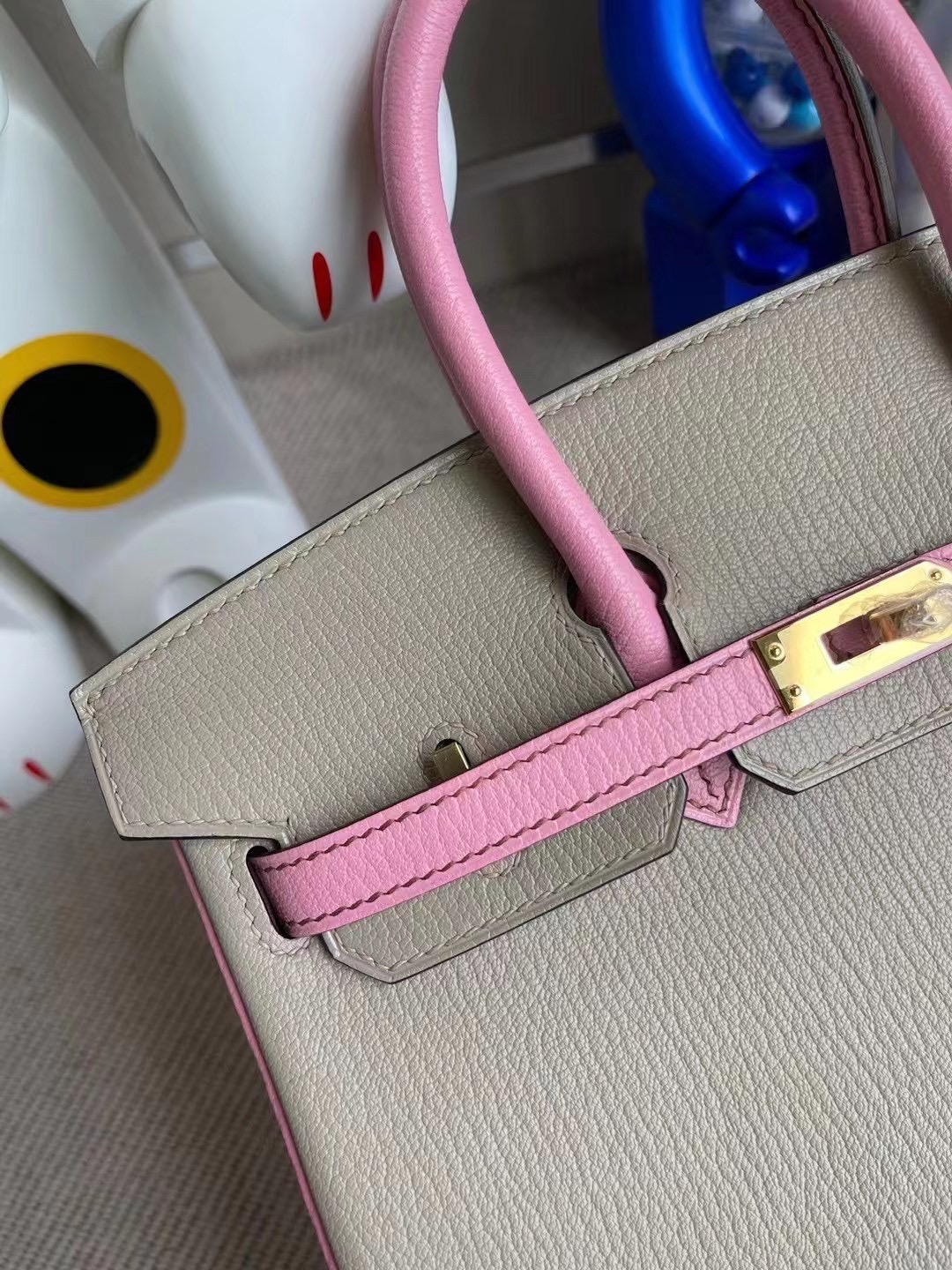 Hermes Birkin 25 HSS Chevre 山羊皮 81 Gris Tourterelle 斑鳩灰 5P pink 櫻花粉