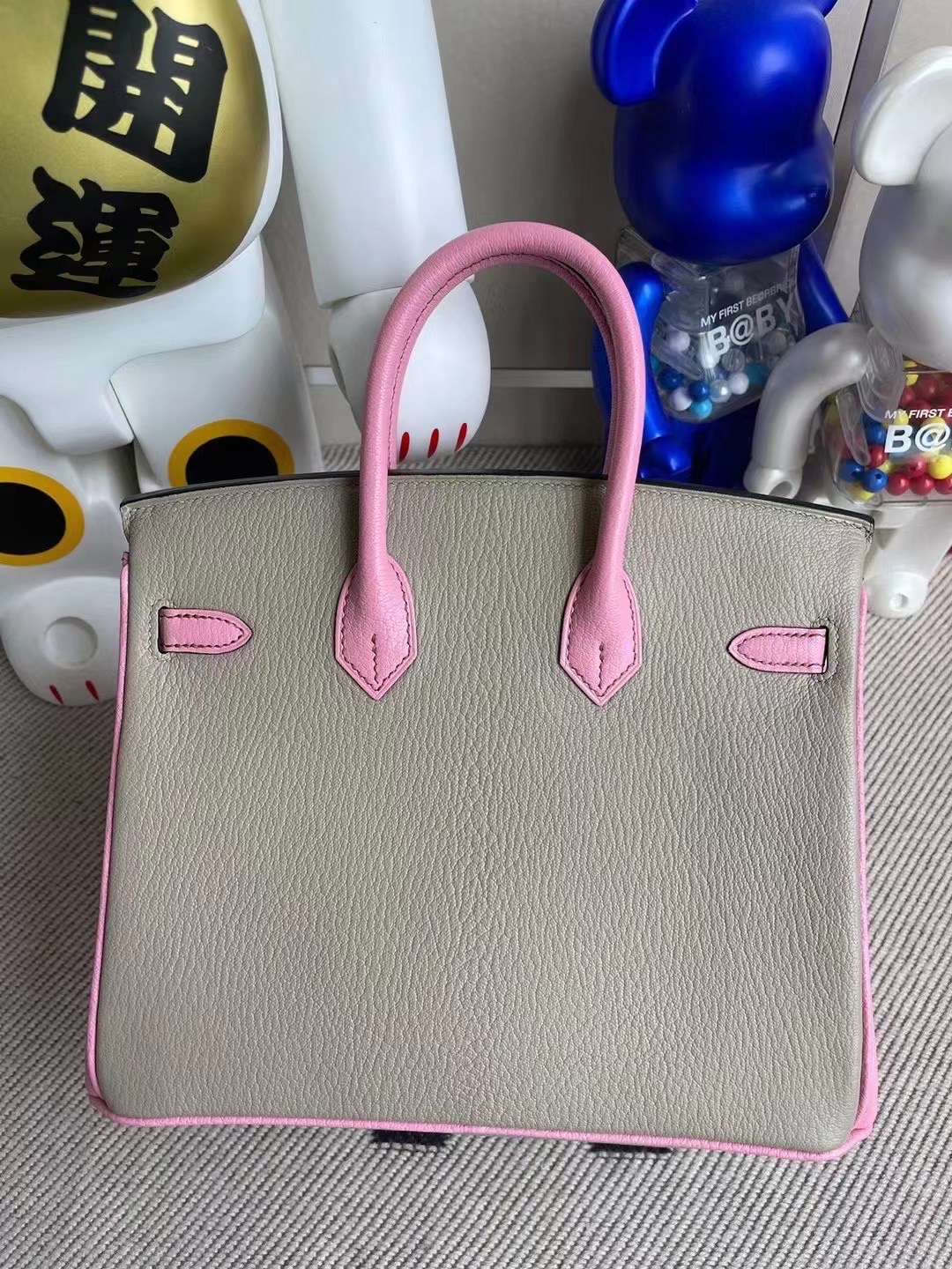 Hermes Birkin 25 HSS Chevre 山羊皮 81 Gris Tourterelle 斑鳩灰 5P pink 櫻花粉