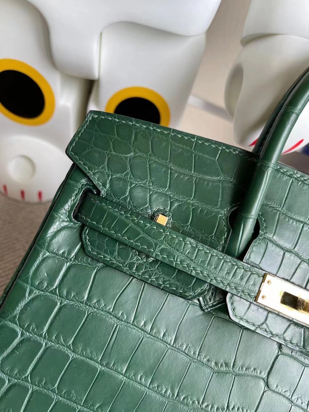 Hong Kong Hermes Birkin 25cm 霧面尼羅鱷魚 1T Vert Titlen 提香綠 泰坦綠 金扣