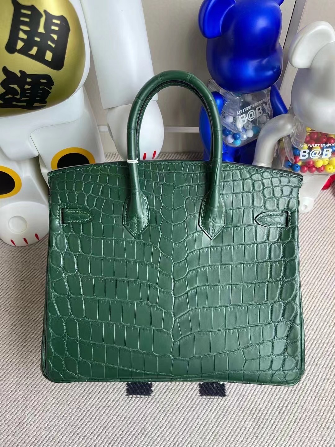 Hong Kong Hermes Birkin 25cm 霧面尼羅鱷魚 1T Vert Titlen 提香綠 泰坦綠 金扣