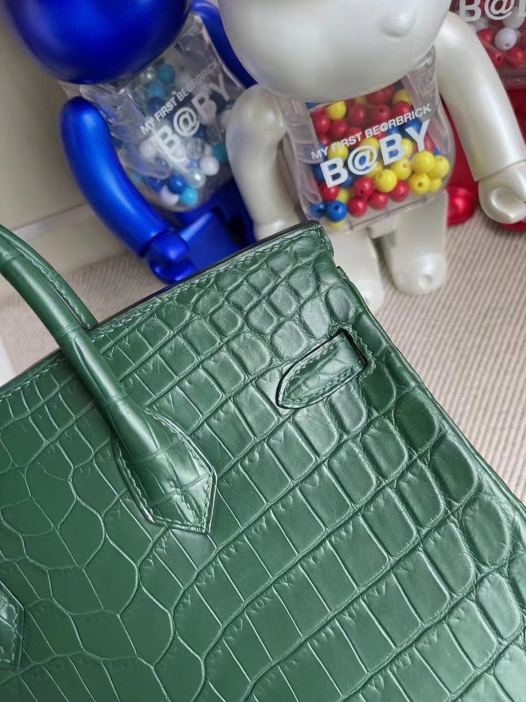 Hong Kong Hermes Birkin 25cm 霧面尼羅鱷魚 1T Vert Titlen 提香綠 泰坦綠 金扣