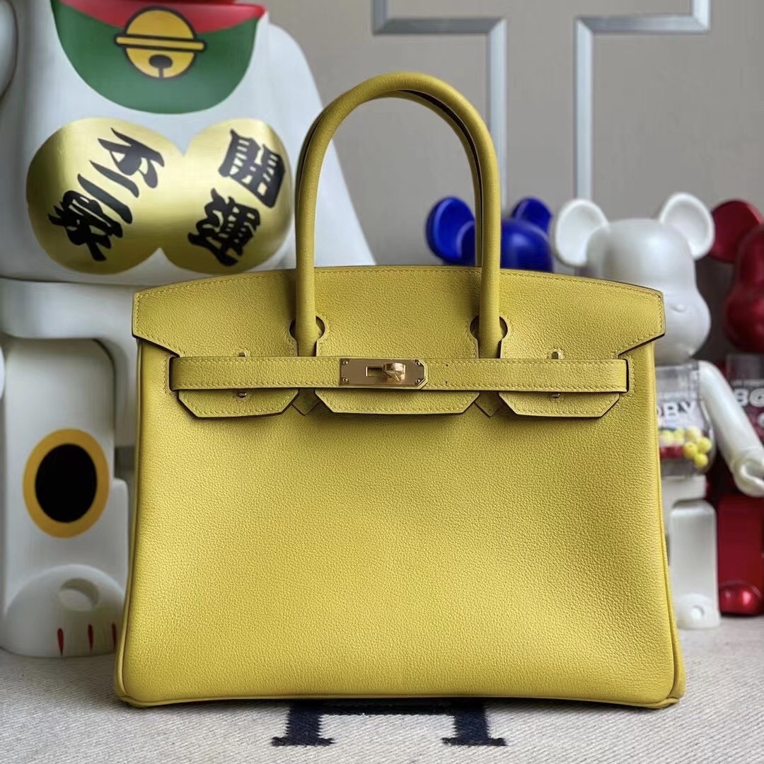 Malaysia Hermes Birkin 30cm Evercolor 9O jaune de naples 那不勒斯黃 金扣