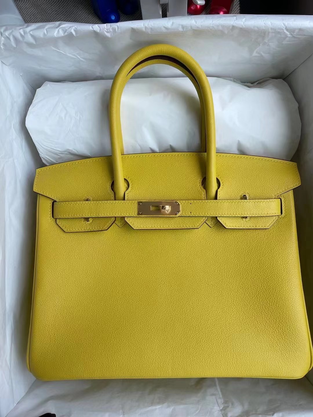 Malaysia Hermes Birkin 30cm Evercolor 9O jaune de naples 那不勒斯黃 金扣