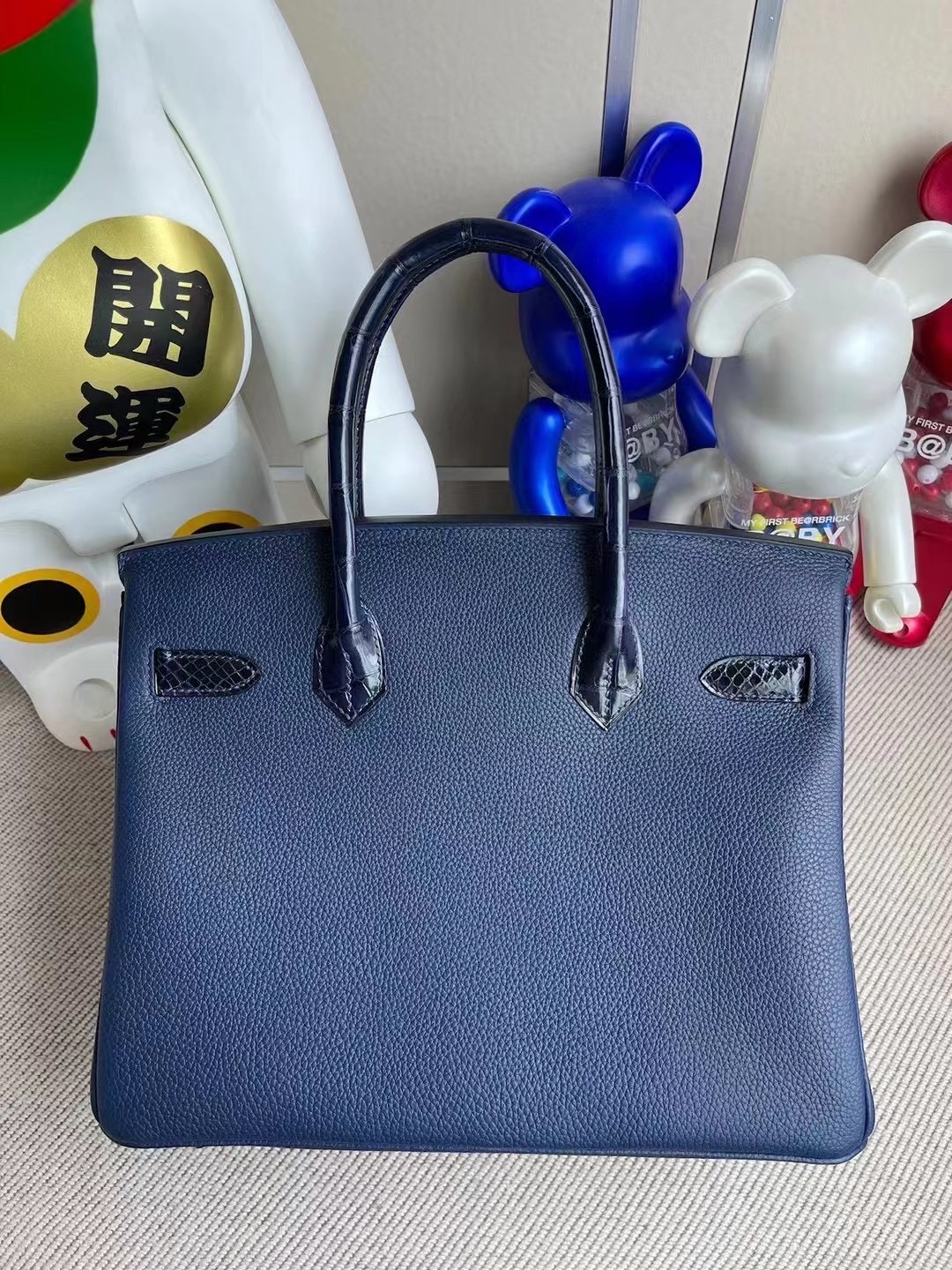 Taiwan Hermes Birkin 30 Touch Togo 73 Blue Sapphire尼羅鱷魚 玫瑰金扣