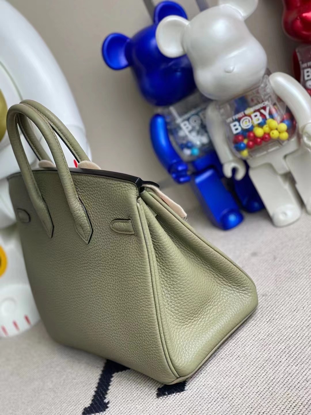 Hong Kong Hermes Birkin 25cm Q1 Sauge 鼠尾草綠 全手工蜜蠟線縫製 銀扣