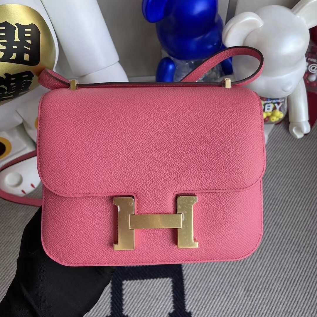 Taiwan Hermes Constance 19 Epsom 8W Rose Azalée 新唇膏粉 原廠禦用皮