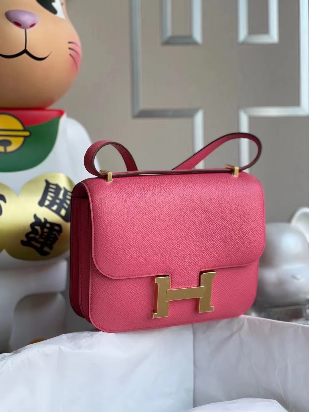 Taiwan Hermes Constance 19 Epsom 8W Rose Azalée 新唇膏粉 原廠禦用皮