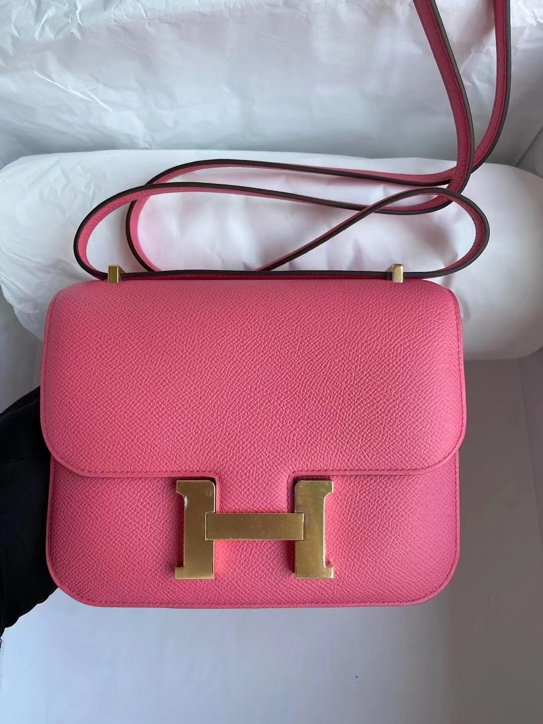 Taiwan Hermes Constance 19 Epsom 8W Rose Azalée 新唇膏粉 原廠禦用皮