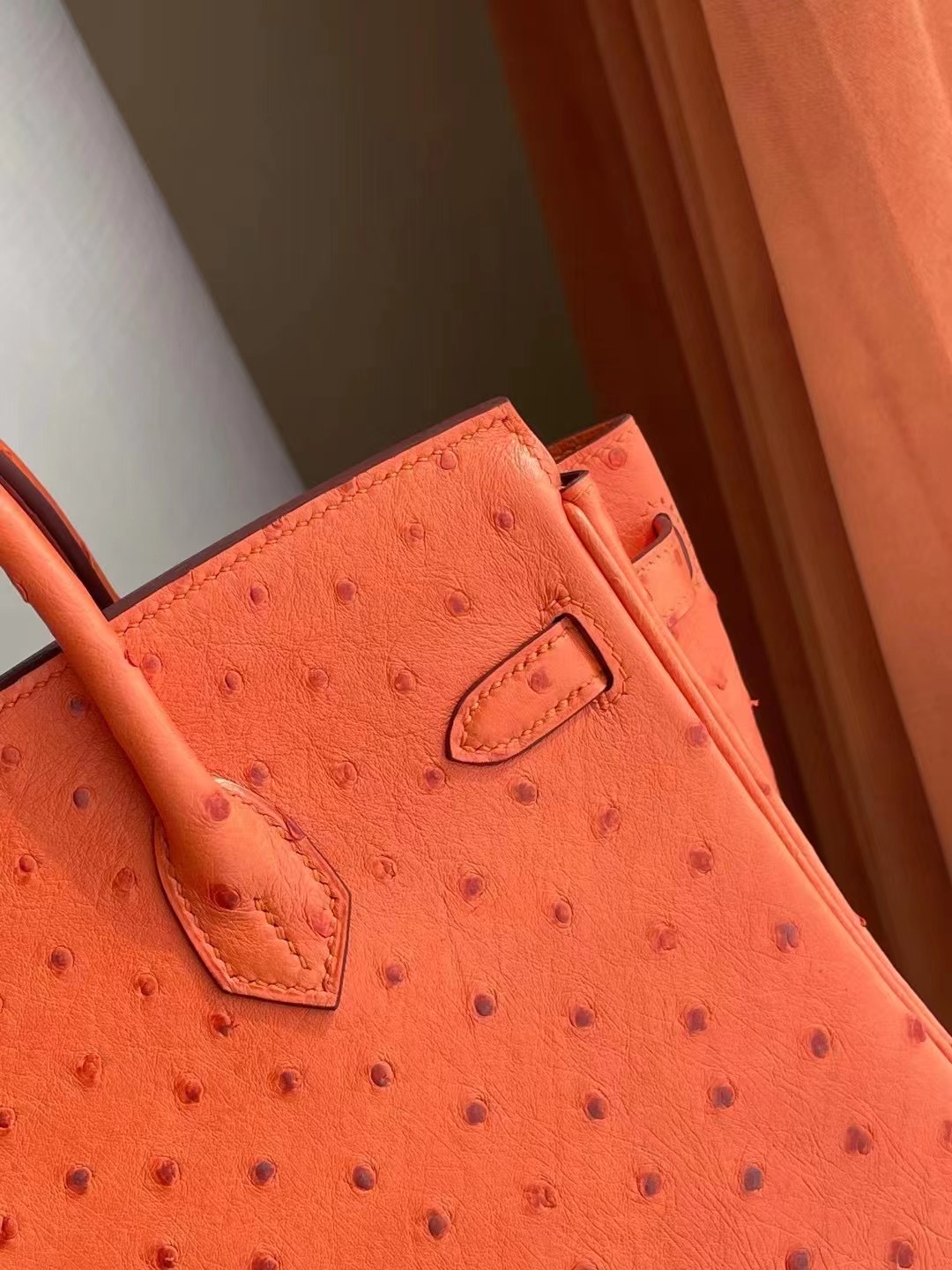 Saudi Arabia Hermes Birkin 25cm 93 Orange 橙色南非KK鴕鳥皮金扣