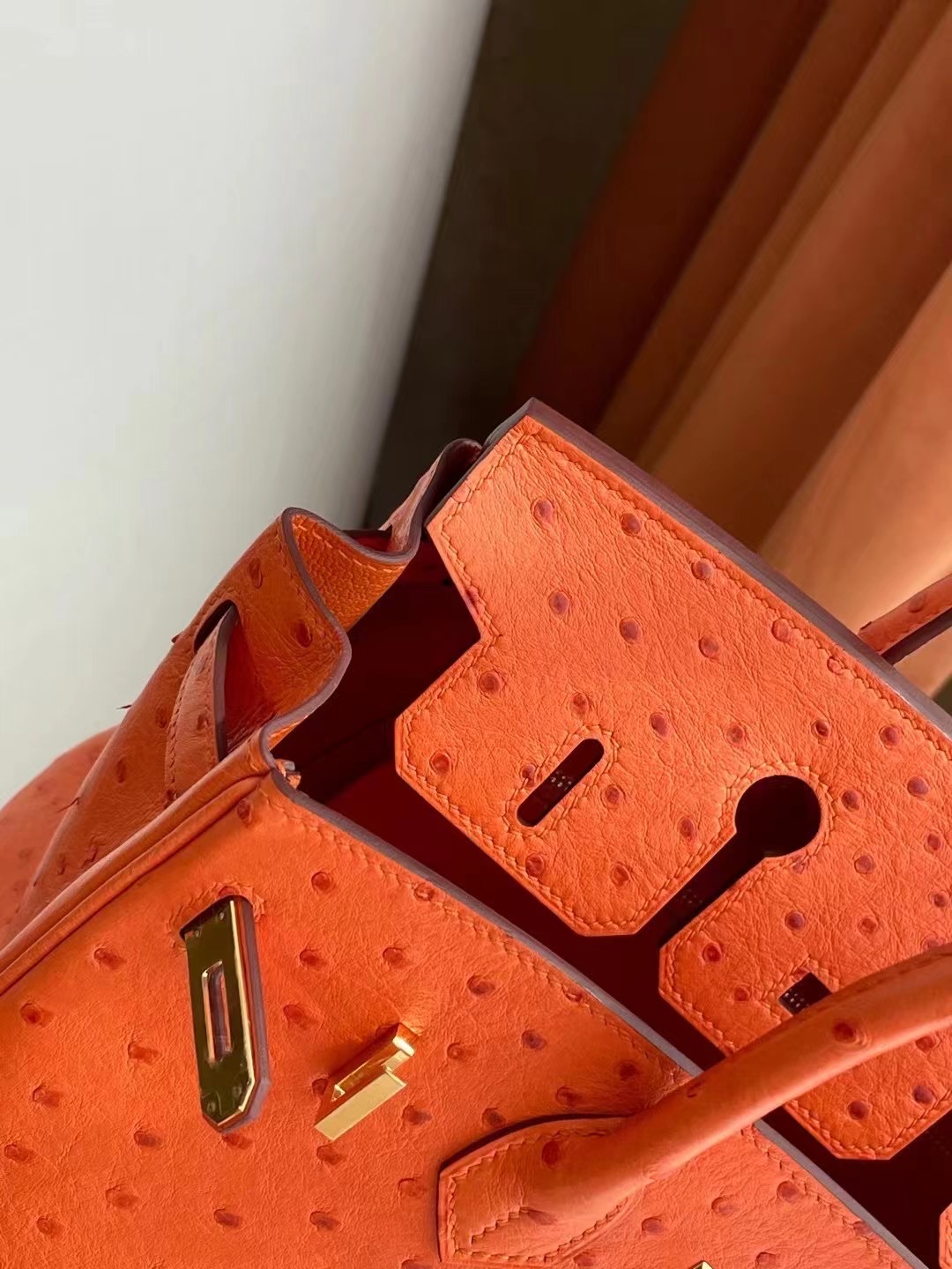 Saudi Arabia Hermes Birkin 25cm 93 Orange 橙色南非KK鴕鳥皮金扣
