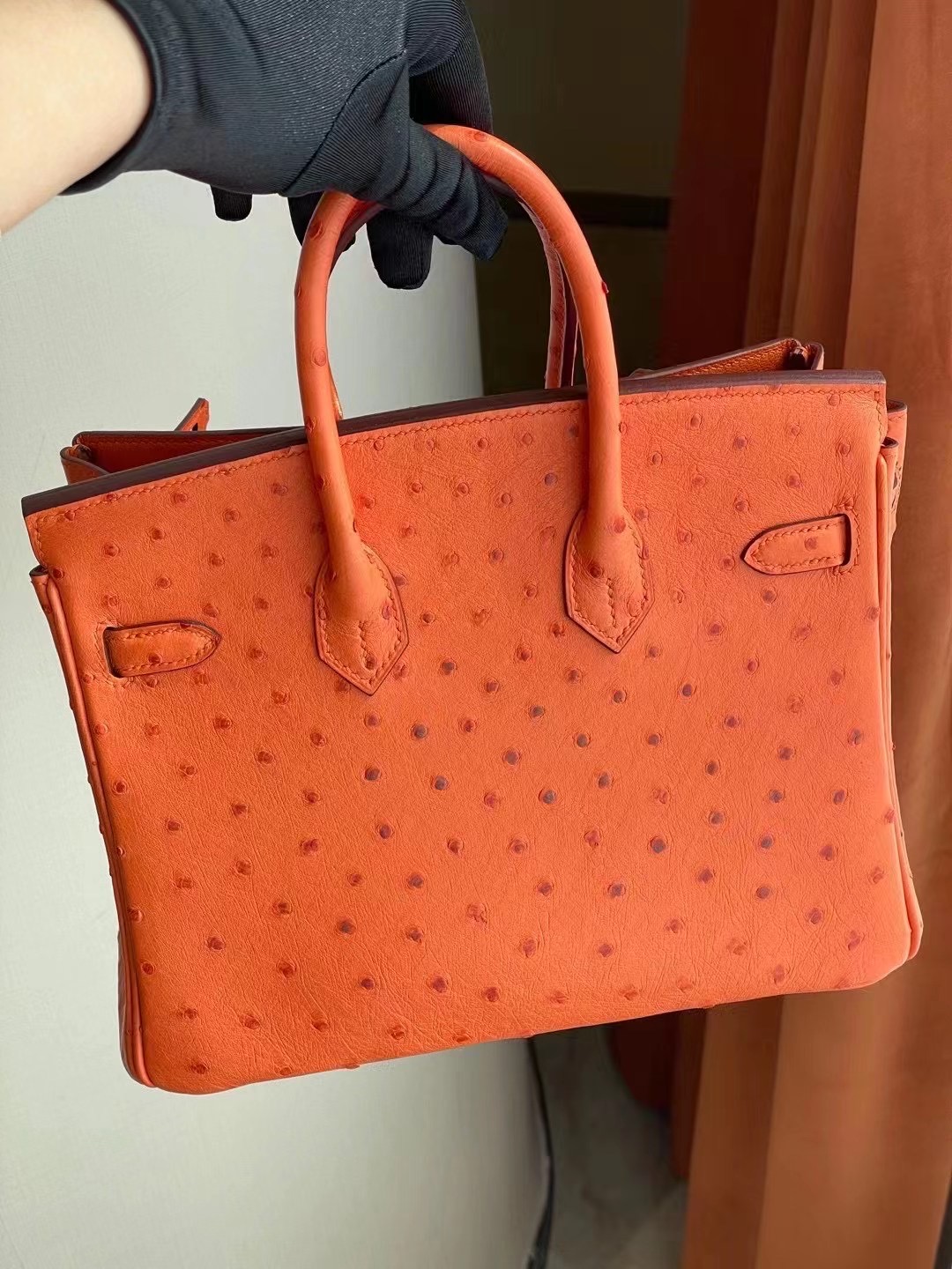 Saudi Arabia Hermes Birkin 25cm 93 Orange 橙色南非KK鴕鳥皮金扣