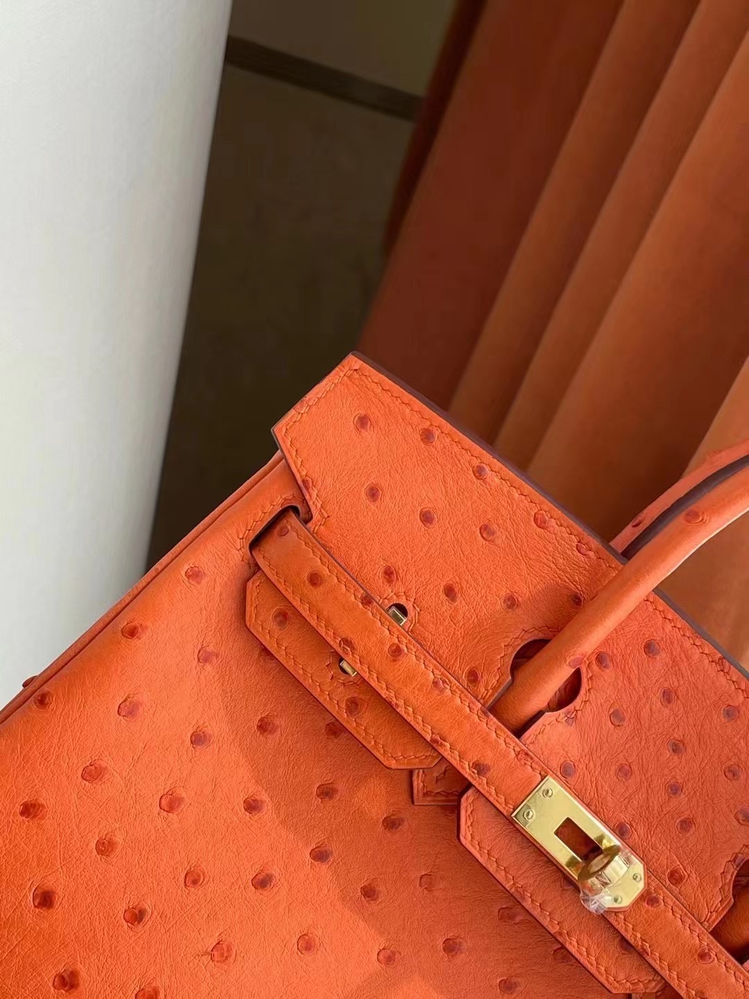 Saudi Arabia Hermes Birkin 25cm 93 Orange 橙色南非KK鴕鳥皮金扣