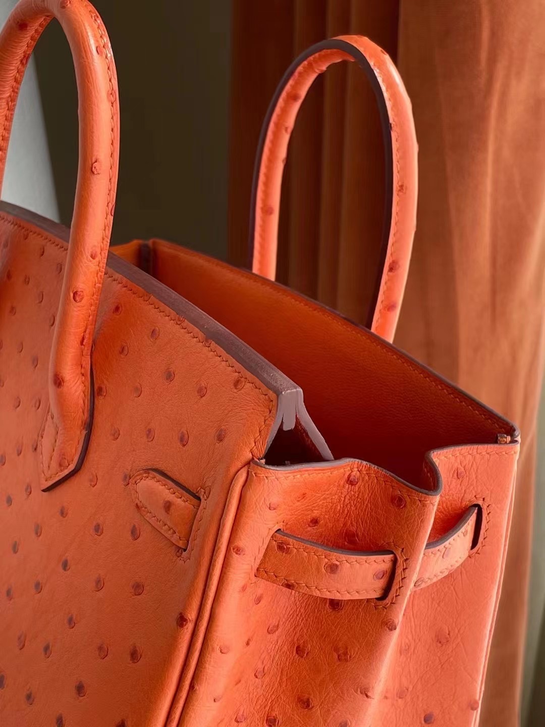 Saudi Arabia Hermes Birkin 25cm 93 Orange 橙色南非KK鴕鳥皮金扣