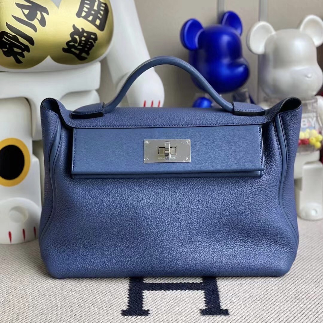 Taiwan Hermes Kelly 24/24 R2 Blue agate 瑪瑙藍 全手工蜜蠟線縫製