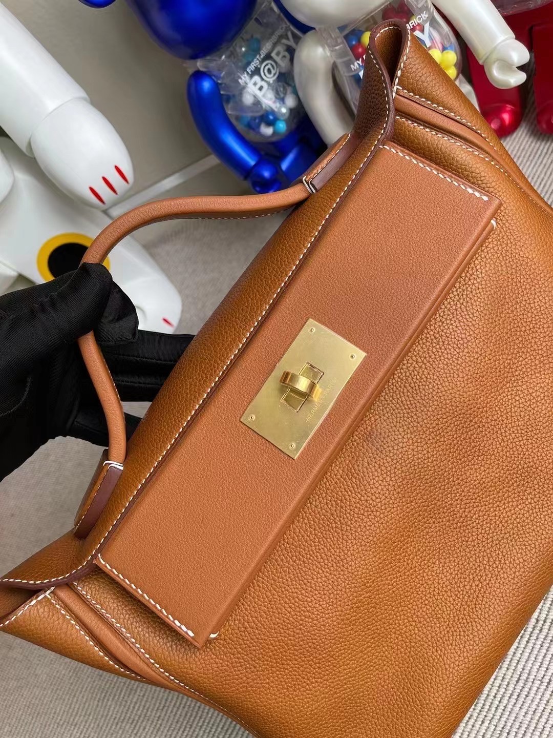 Taiwan Hermes Kelly 24/24 Barenia Foubourg 馬鞍皮 拼 Swift 37 Gold 金棕色