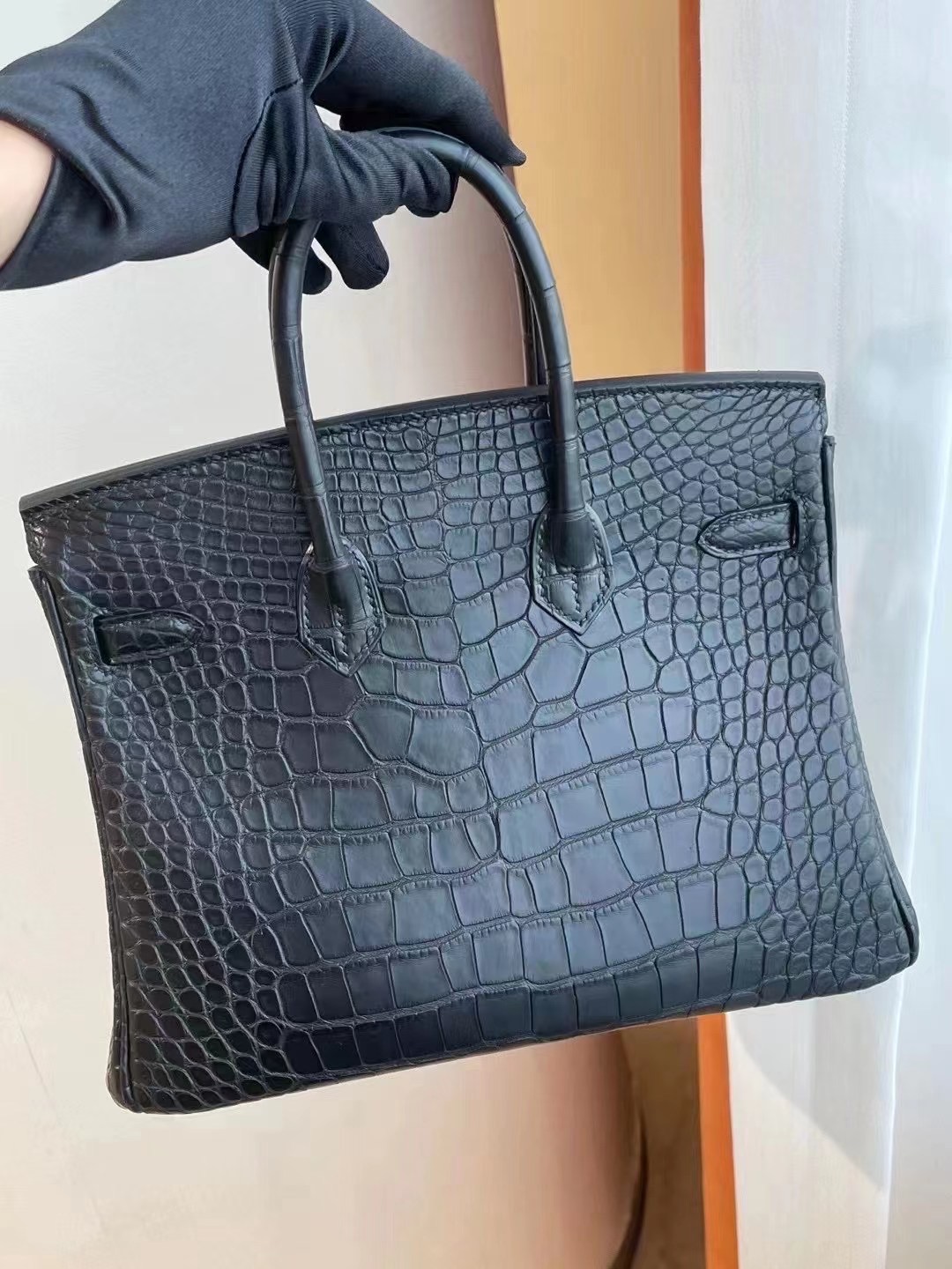 澳門 Macao Hermes Birkin 25cm 89 Noir 黑色霧面美洲鱷魚金扣