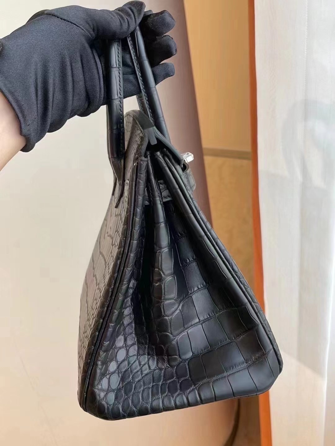 澳門 Macao Hermes Birkin 25cm 89 Noir 黑色霧面美洲鱷魚金扣