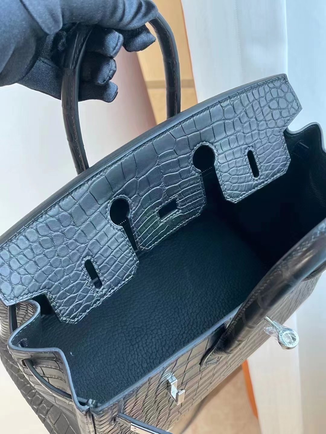 澳門 Macao Hermes Birkin 25cm 89 Noir 黑色霧面美洲鱷魚金扣