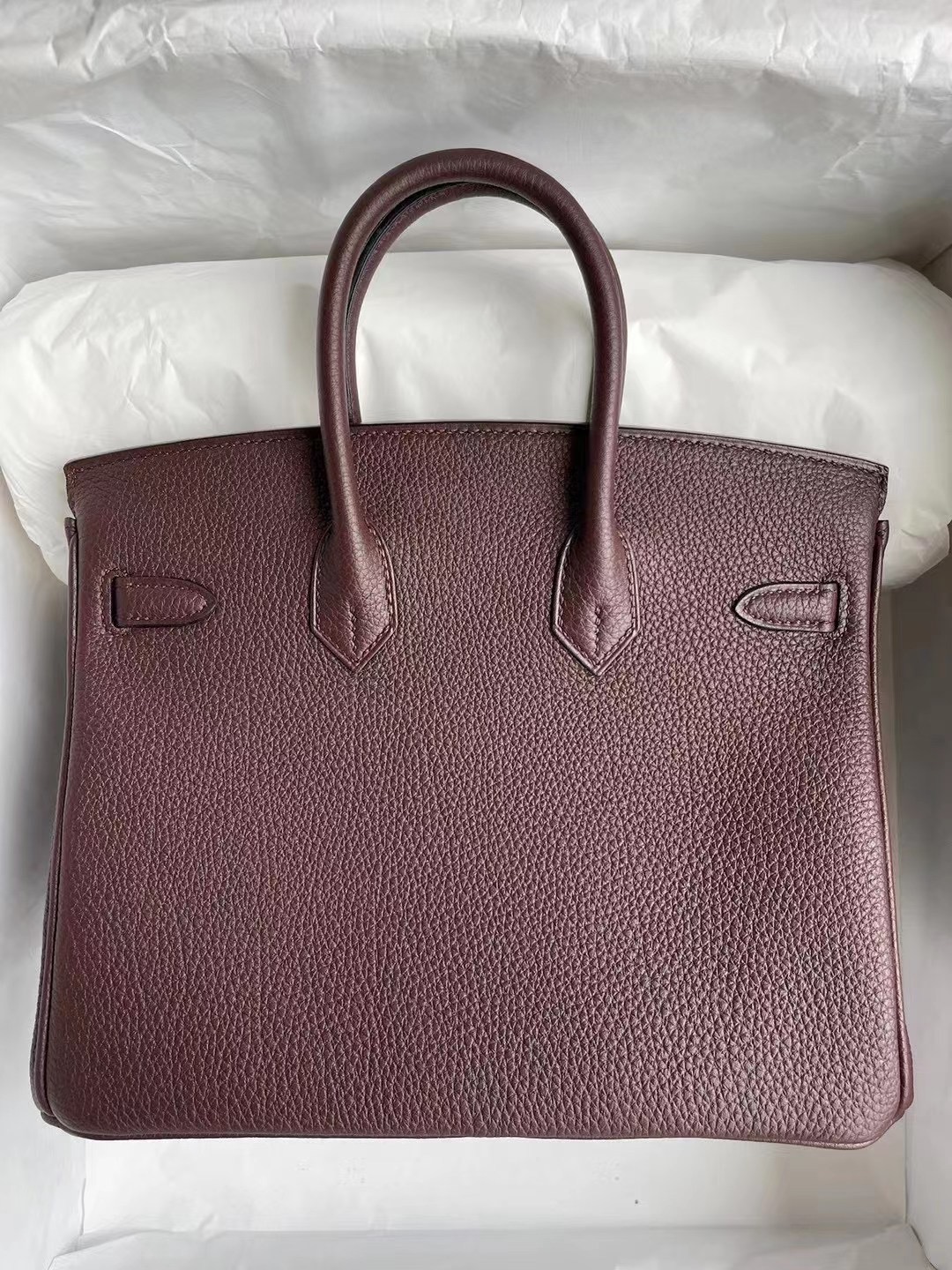 Hong Kong Hermes Birkin 25cm Togo 0G Rouge Sellier 馬鞍紅 銀扣