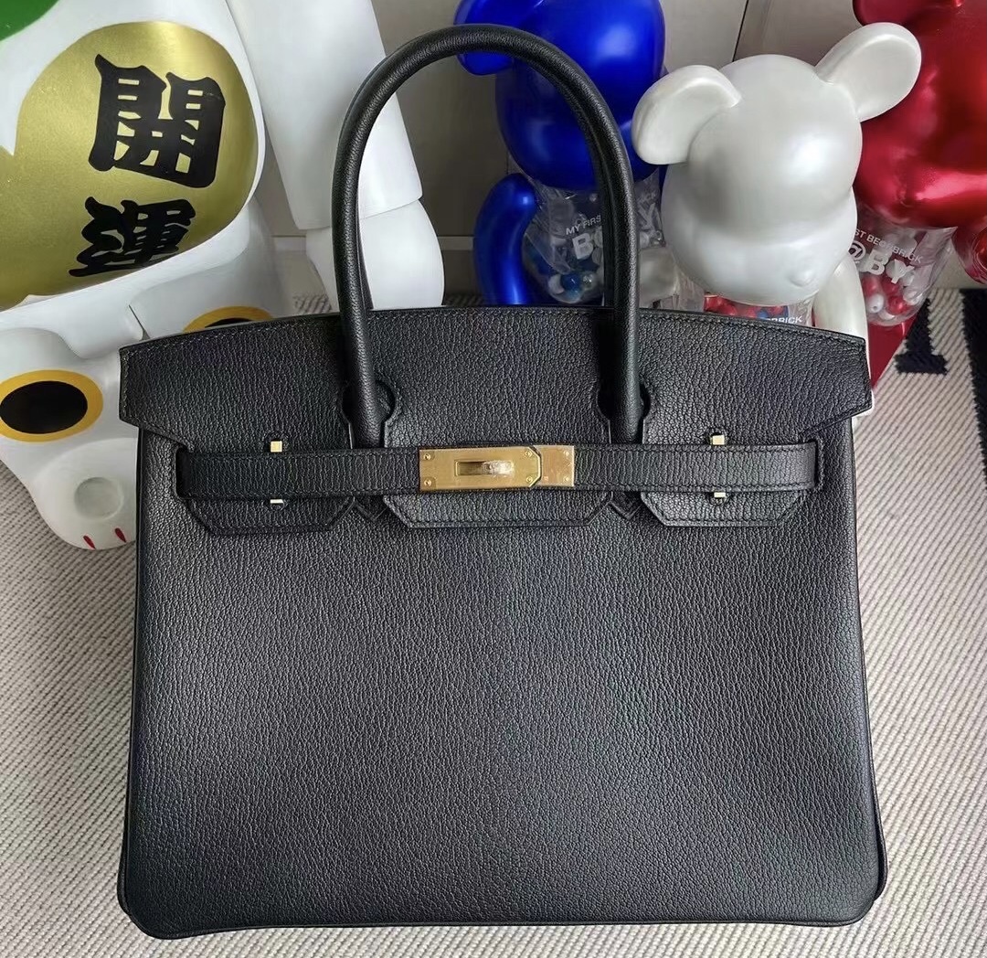 Taiwan Hermes Birkin 30 Chevre 山羊皮 89 Noir 內拼L3 Rose Poupre 磨砂金扣