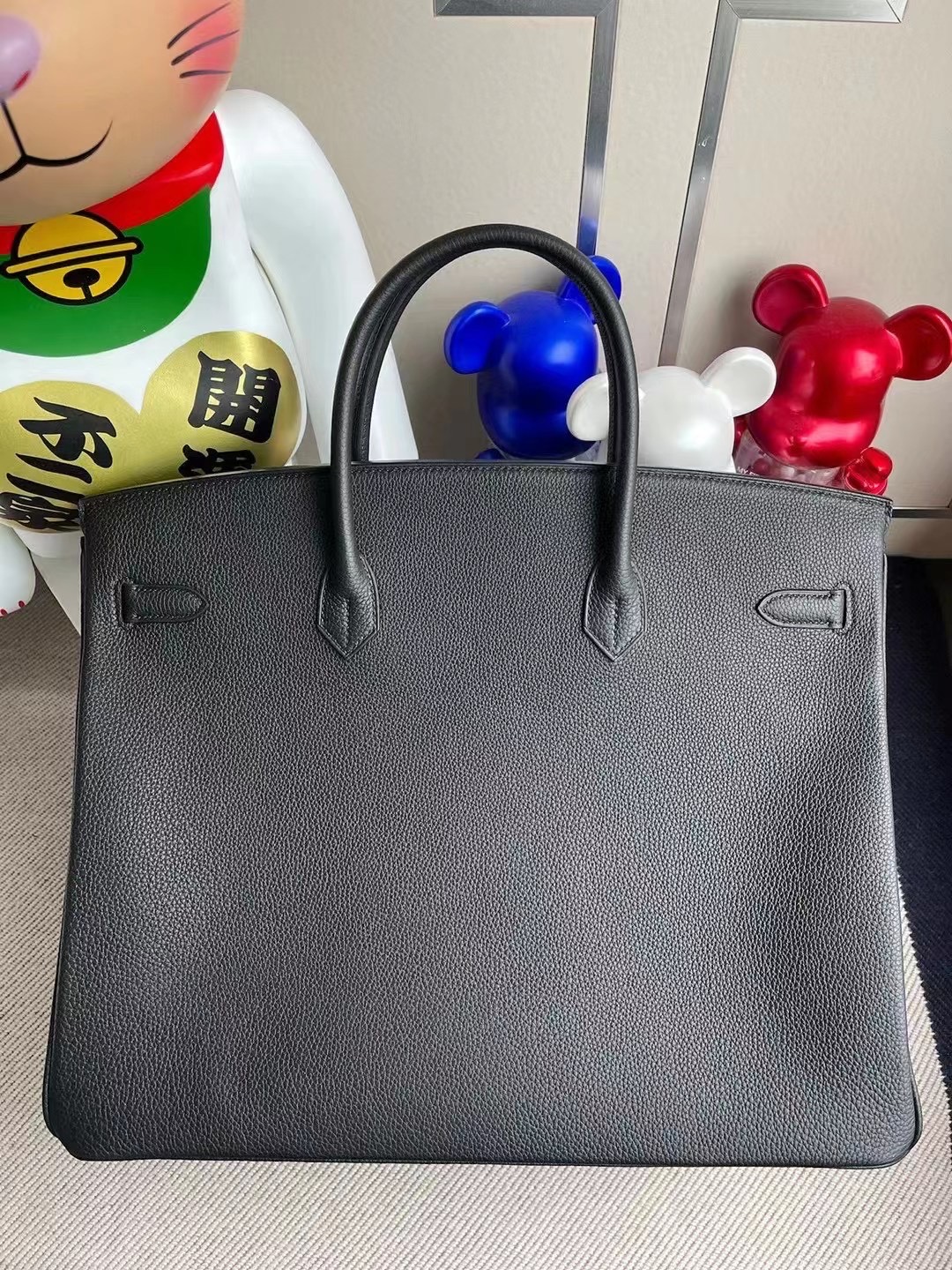 愛馬仕鉑金包40男款 Taiwan Hermes Birkin 40 Togo 89 Noir 黑色銀扣