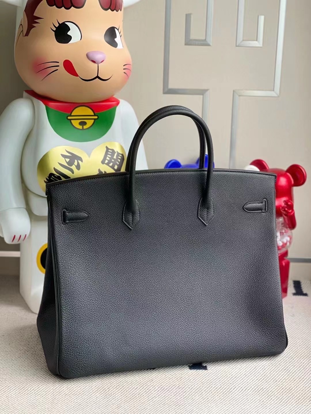 愛馬仕鉑金包40男款 Taiwan Hermes Birkin 40 Togo 89 Noir 黑色銀扣