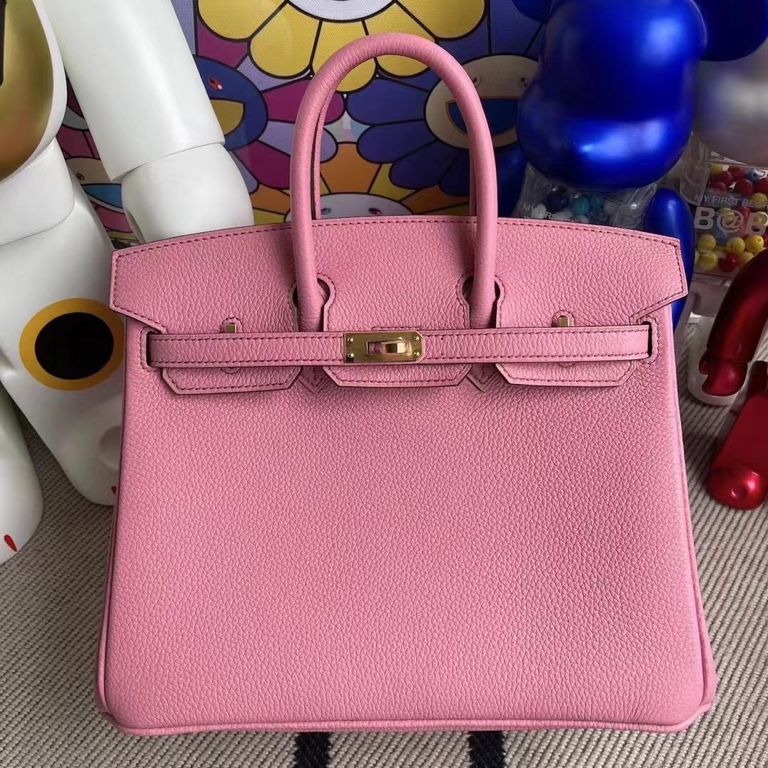 Hong Kong Hermes Birkin 25cm Togo 5P pink 櫻花粉 金扣