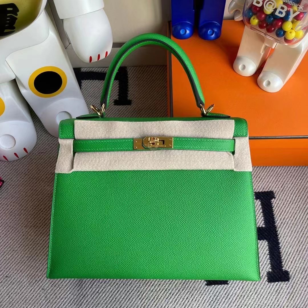 澳門愛馬仕需要配貨嗎 Hermes Kelly 25cm 1K 竹子綠 X9 錦葵紫 10 奶昔白