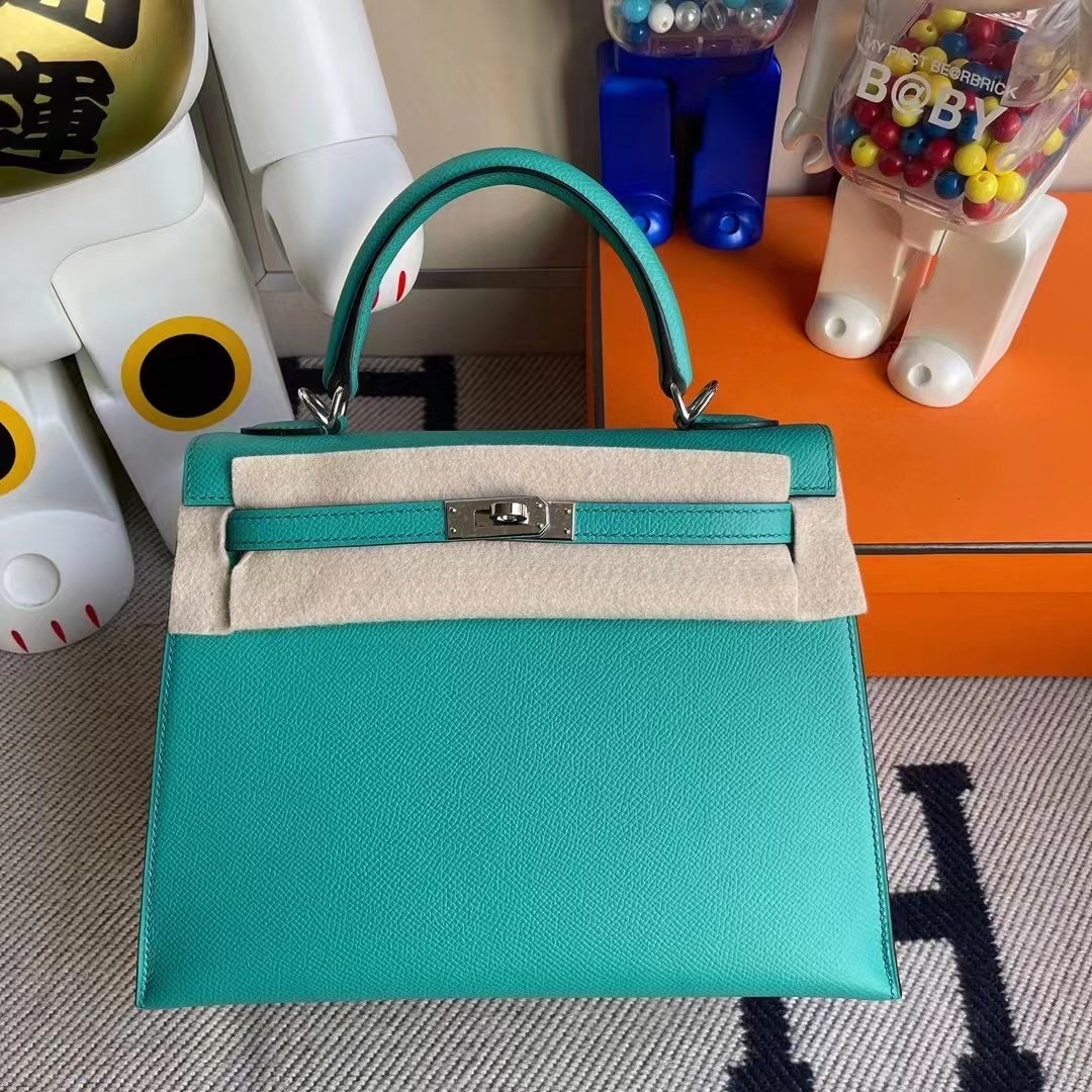 Macao Hermes Kelly 25cm Z6 Malachite 孔雀綠 9D 琥珀黃 U1 維羅納綠