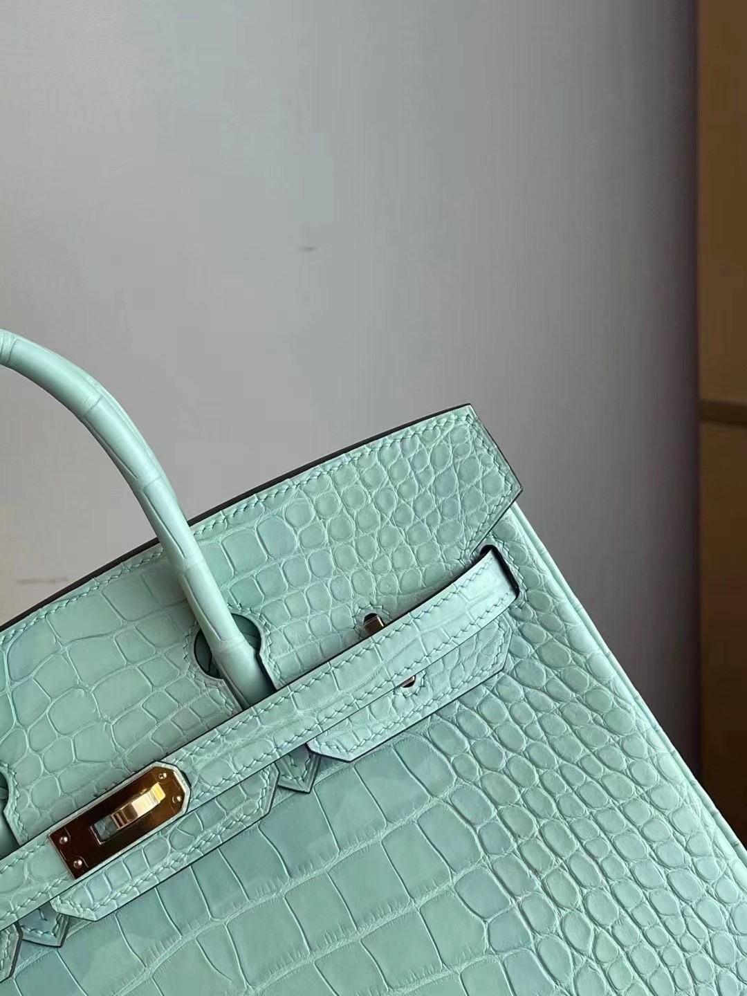 Hong Kong Hermes Birkin 25cm 6U Vert Dfau 綠色 霧面美洲鱷魚銀扣