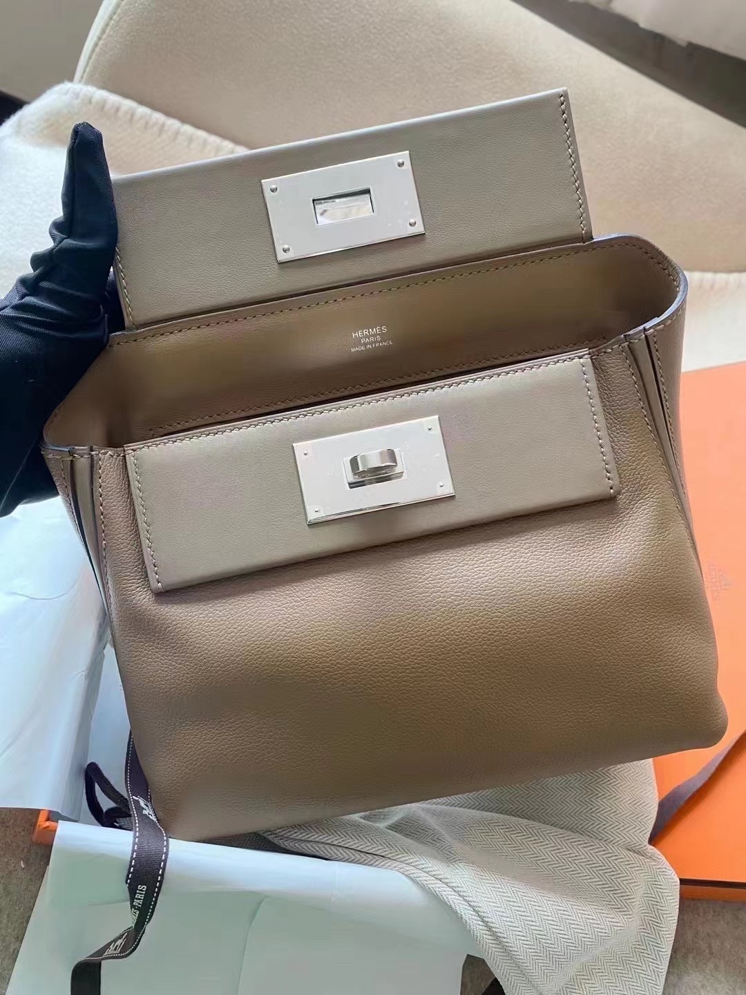 Hermes Kelly Mini 24/24 21cm Evercolor CK18 Etoupe 大象灰